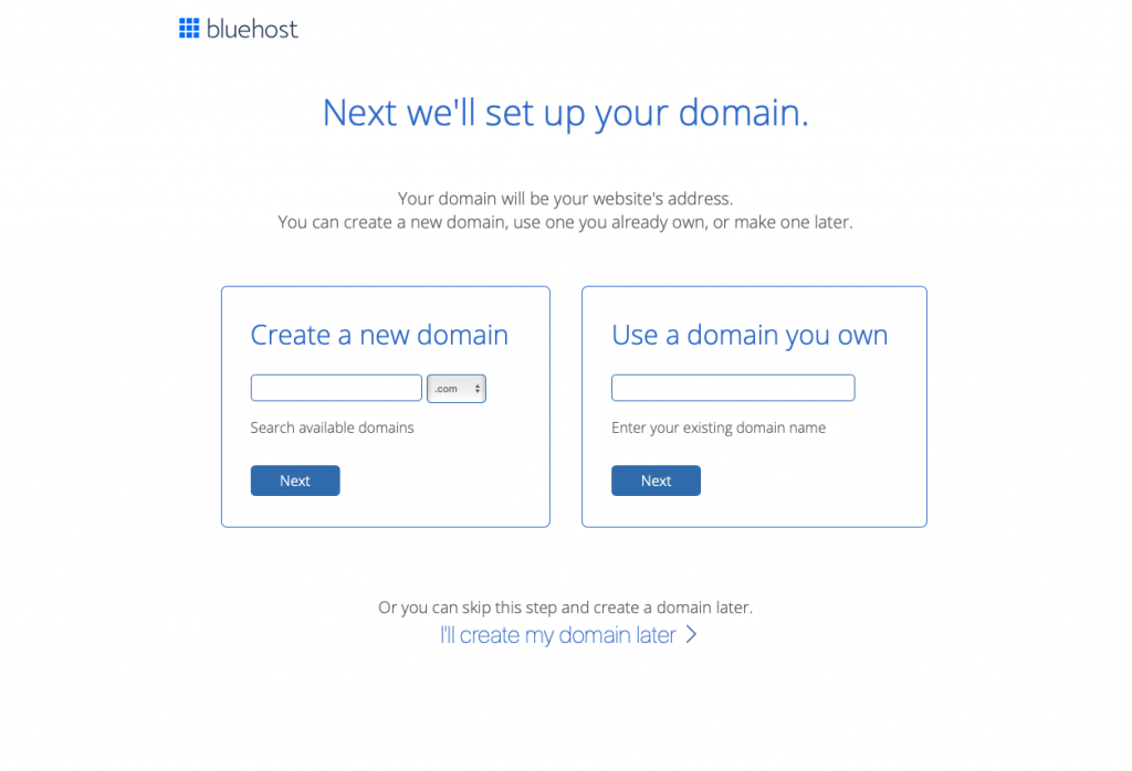 Signup for hosting with Bluehost.